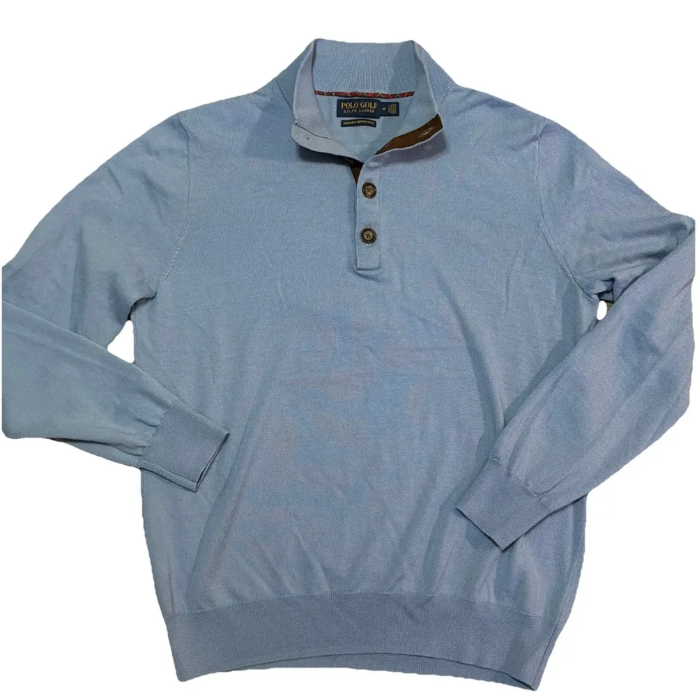 Polo Golf Ralph Lauren | Half Button Mock Sweater |‎ M | Merino Wool